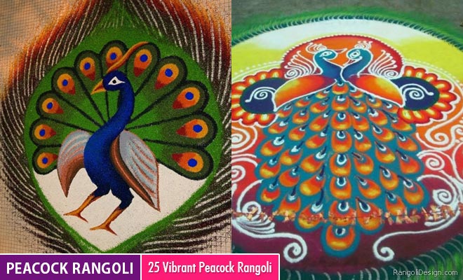 peacock rangoli design