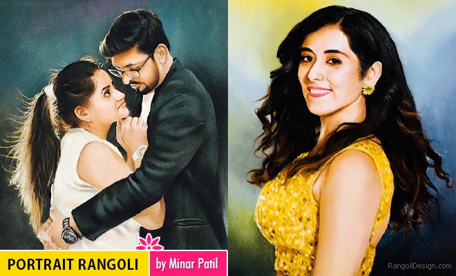 Portrait Rangoli by Minar Patil