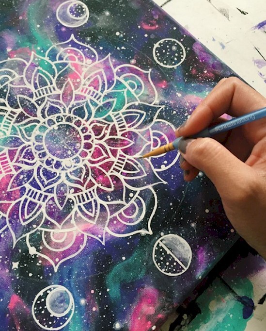 6 acrylic rangoli design by michelle pugle