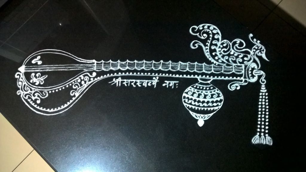 4 simple easy rangoli design saraswati pooja