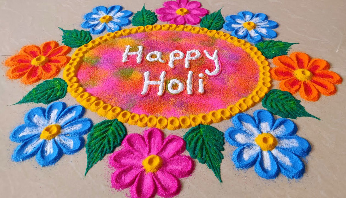 14 holi color festival rangoli