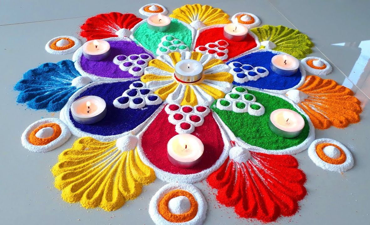 16 holi festival rangoli design
