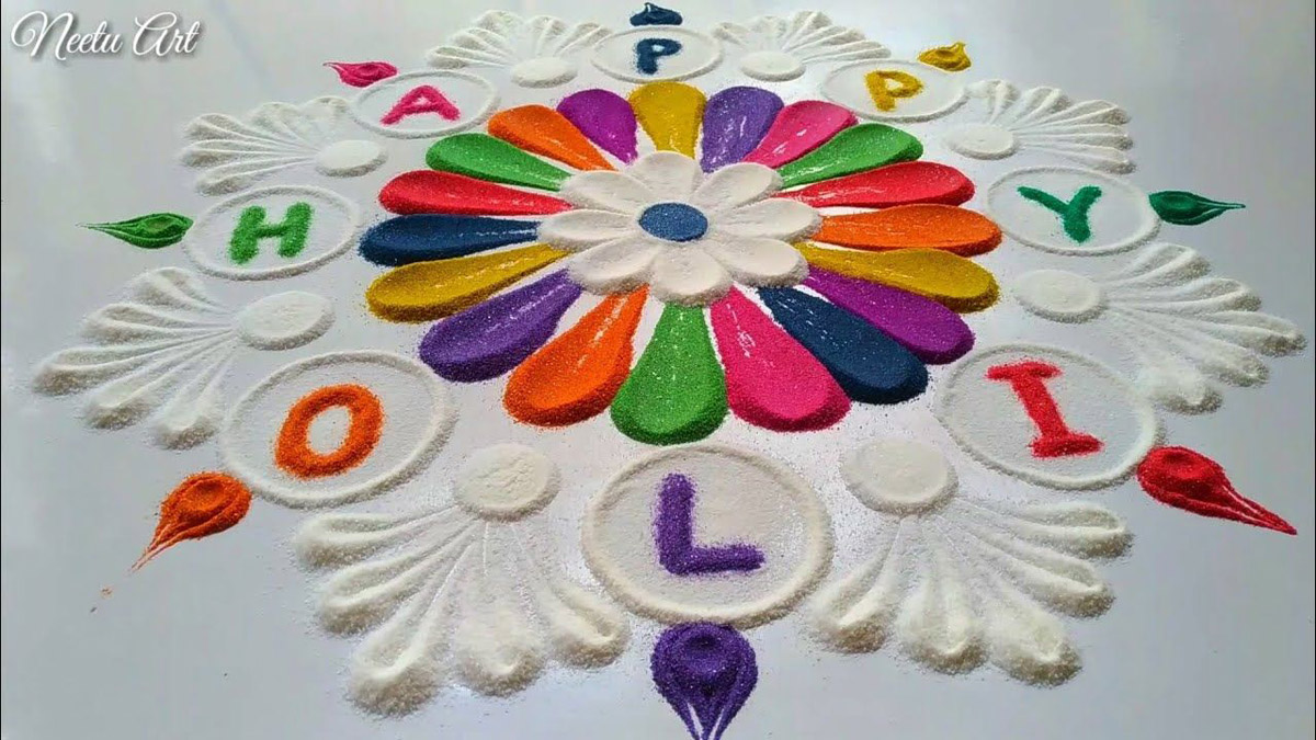 19 happy holi rangoli design