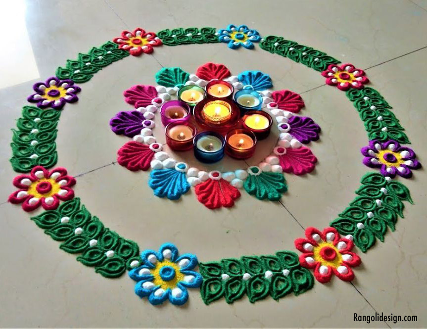 21 holi color festival rangoli design