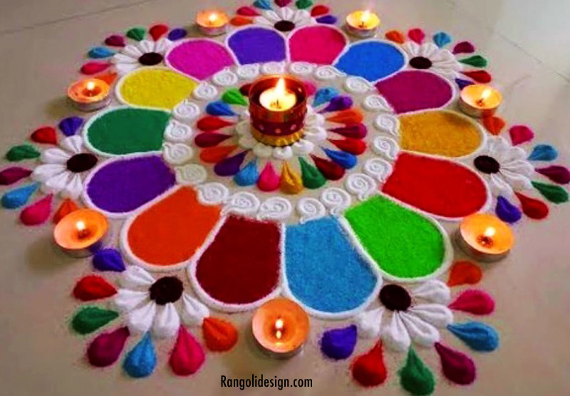 6 colourful rangoli design holi