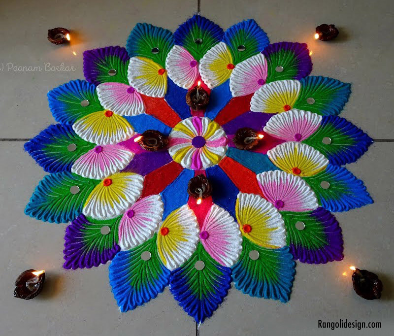 9 floral rangoli design holi