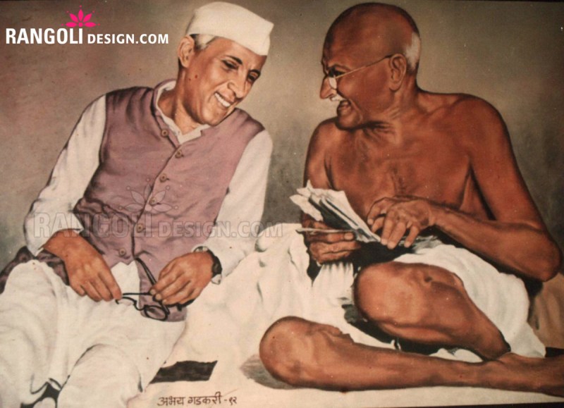 15 gandhi portrait rangoli designs by abhay gadkari