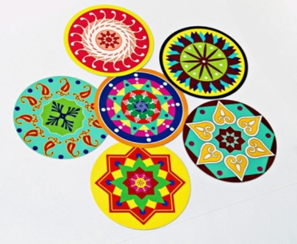 2 coasters rangoli designs by sakshi taplu