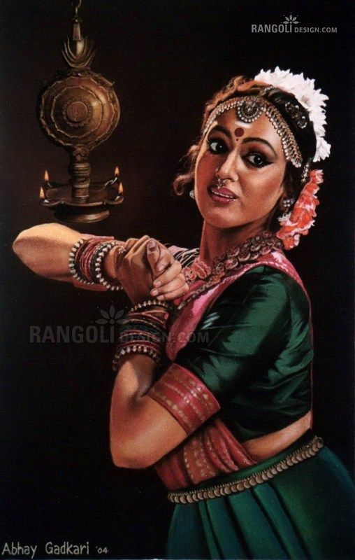 4 shobana portrait rangoli designs by abhay gadkari