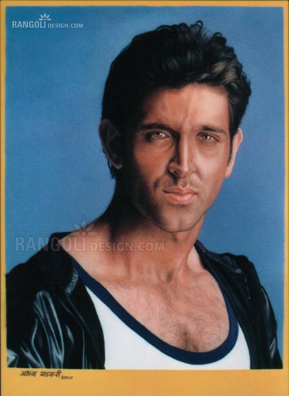 5 hritik roshan portrait rangoli designs by abhay gadkari