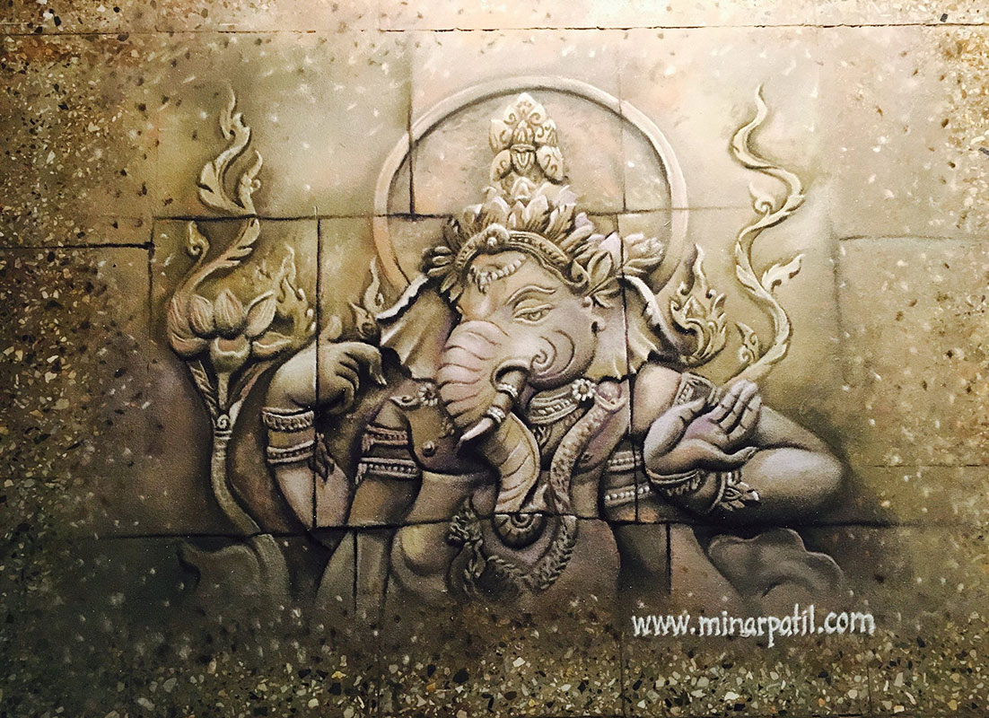 11 portrait rangoli art chandika temple mahotsav minar patil