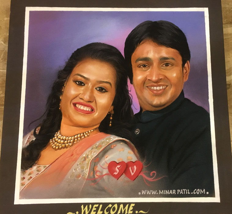 14 portrait rangoli art wedding minar patil