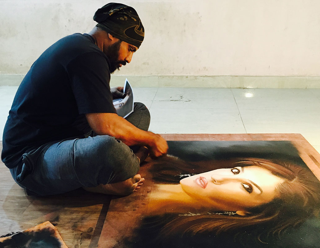 9 portrait rangoli art raveena tandon minar patil