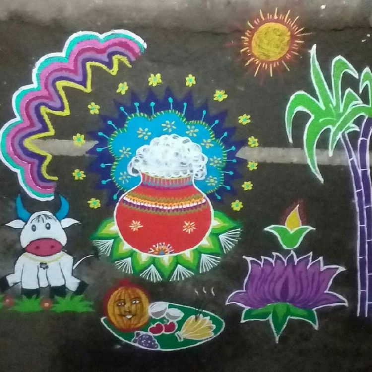 1 pongal rangoli design