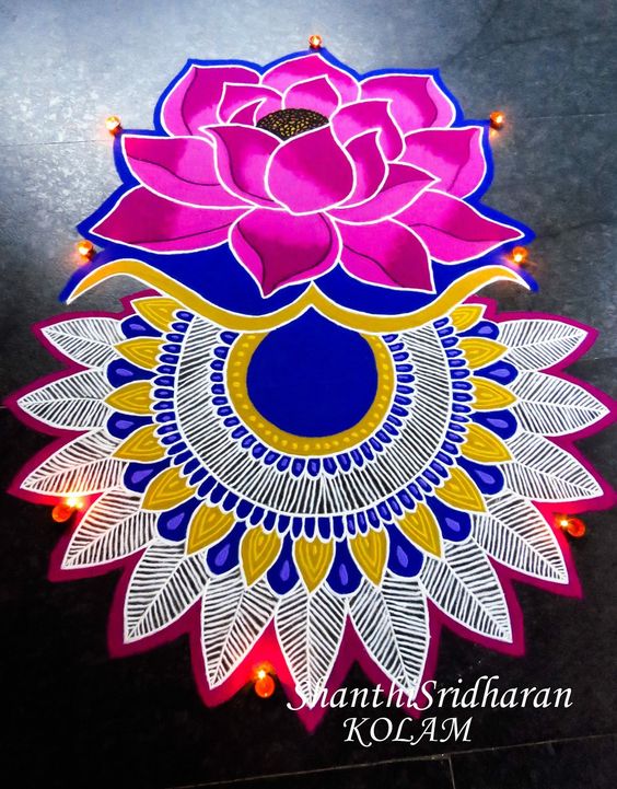 14 pongal rangoli design by shanthi sridharan