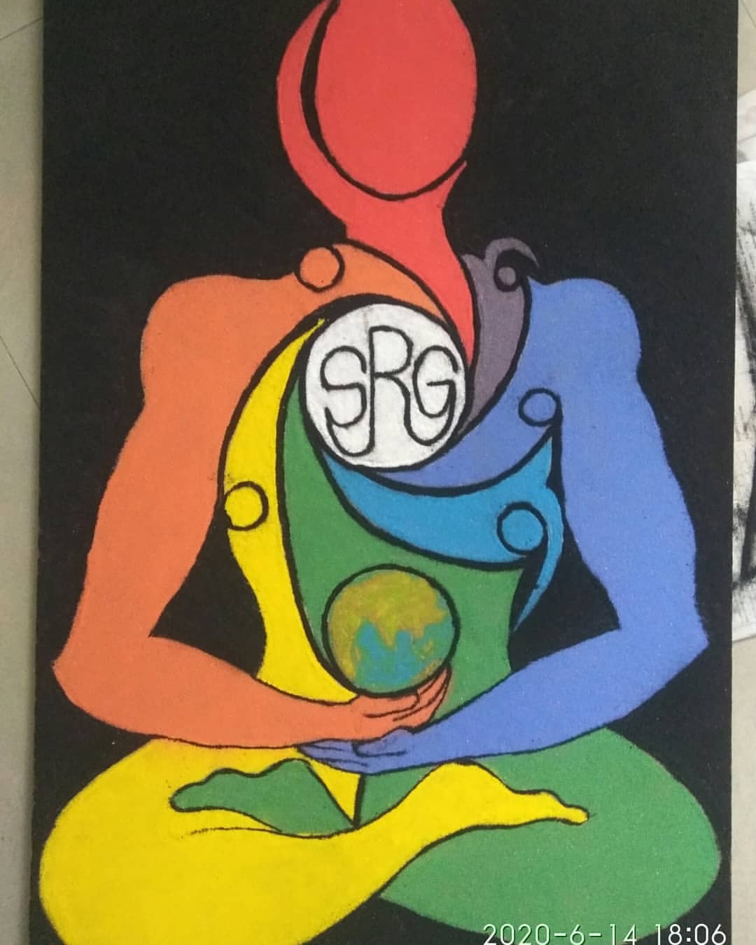 Colourful rangoli online exhibition international yoga day