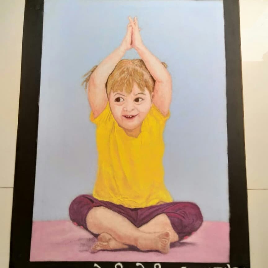 Portrait rangoli design international yoga day