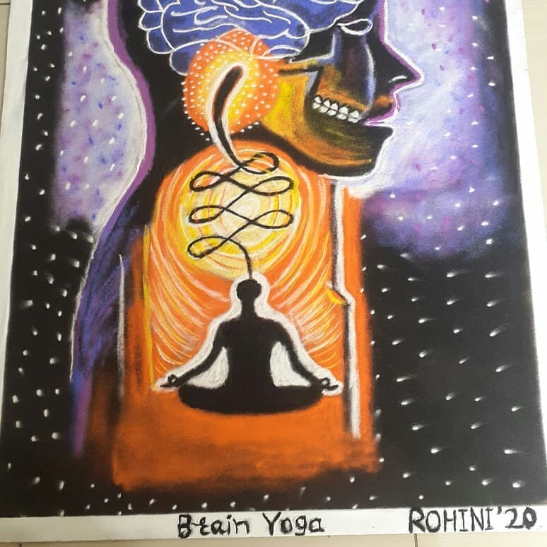 Rangoli design international yoga day brain yoga rohini