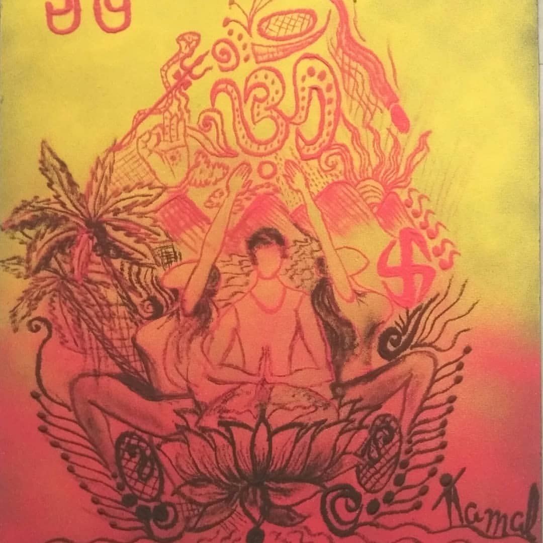 Rangoli design international yoga day kamal