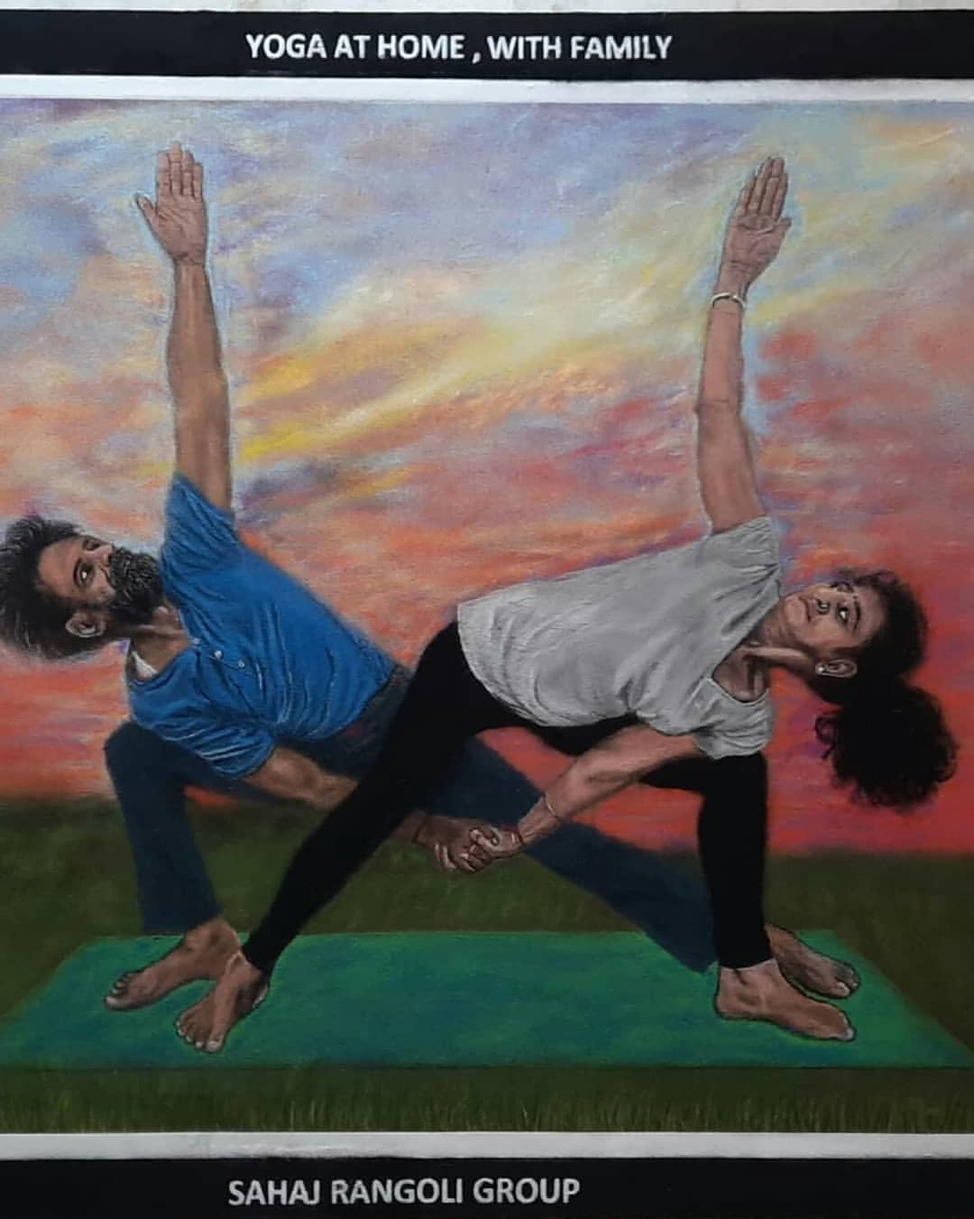 Rangoli yoga home international yoga day